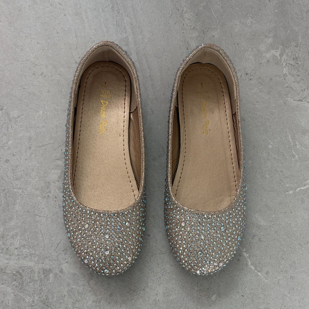 Girls Slip On Glitter Ballerina Flats